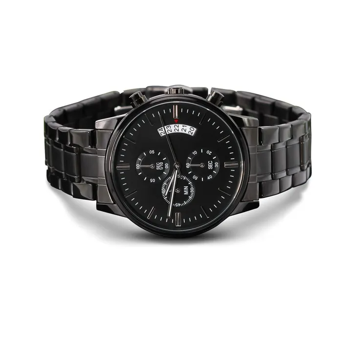 Watches Customizable Engraved Black Chronograph Watch ShineOn Fulfillment